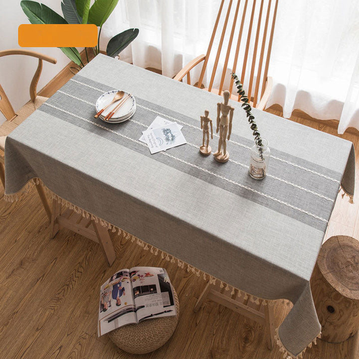 BowLift | Waterproof Oil-resistant Rectangular Tablecloth Cotton Linen Wrinkle-resistant Tablecloth for Kitchen Dining Room Buffet Party
