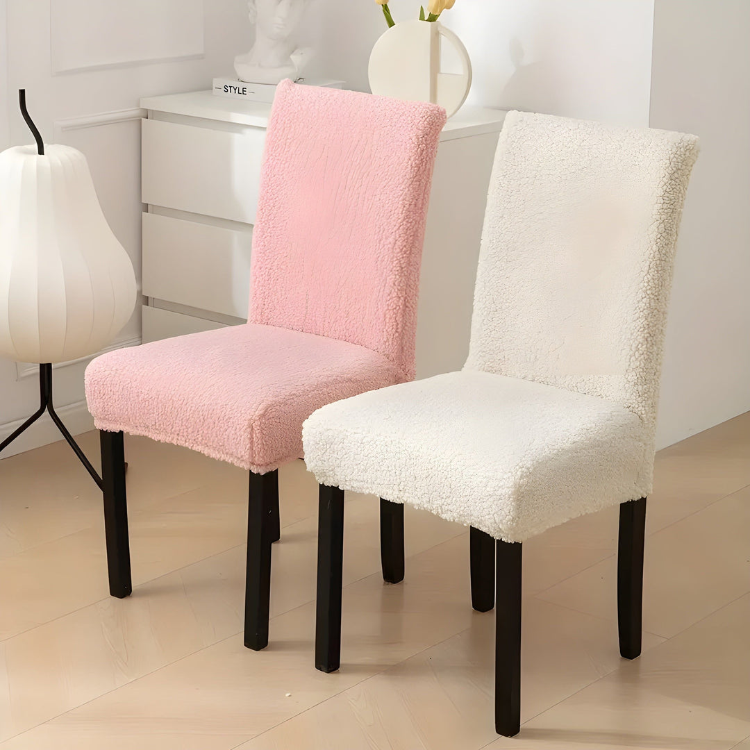 SherpaFit Chair Cover - Cozy Elastic Sherpa Dining Chair Cover | Bowlift