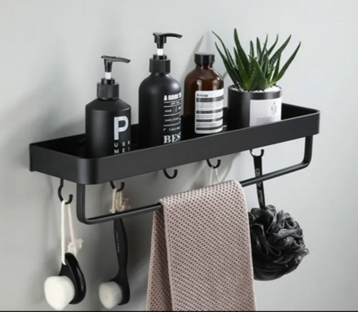 ALUMAX – Black Aluminum Corner Shelf without Drilling Bowlift