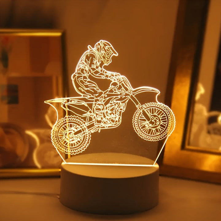 MotoLamp - 3D LED Night Lamp Motocross Theme Bowlift