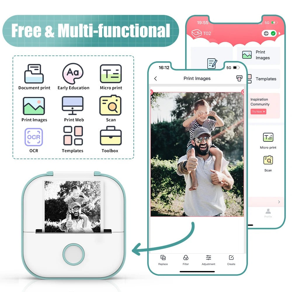 BowLift | PocketPrint Mini – Portable Thermal Photo Printer Without Ink