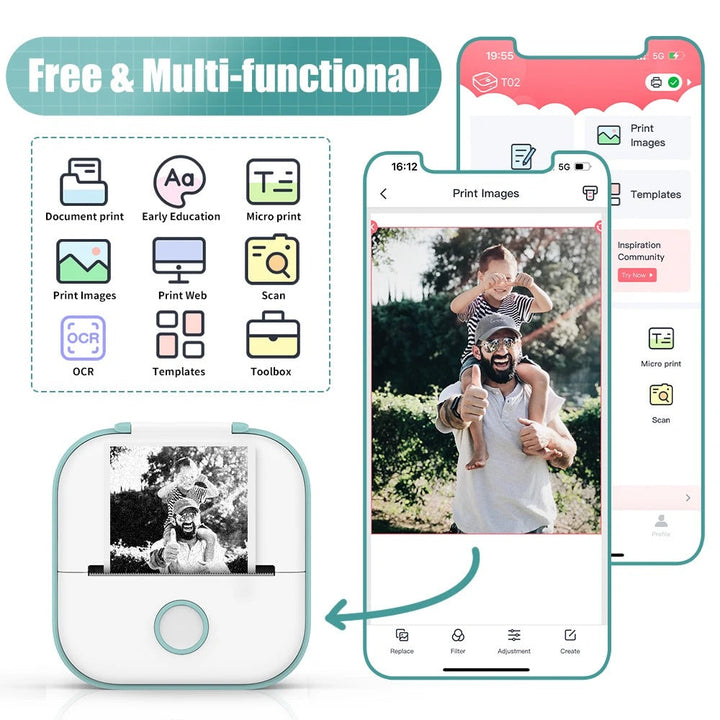 BowLift | PocketPrint Mini – Portable Thermal Photo Printer Without Ink