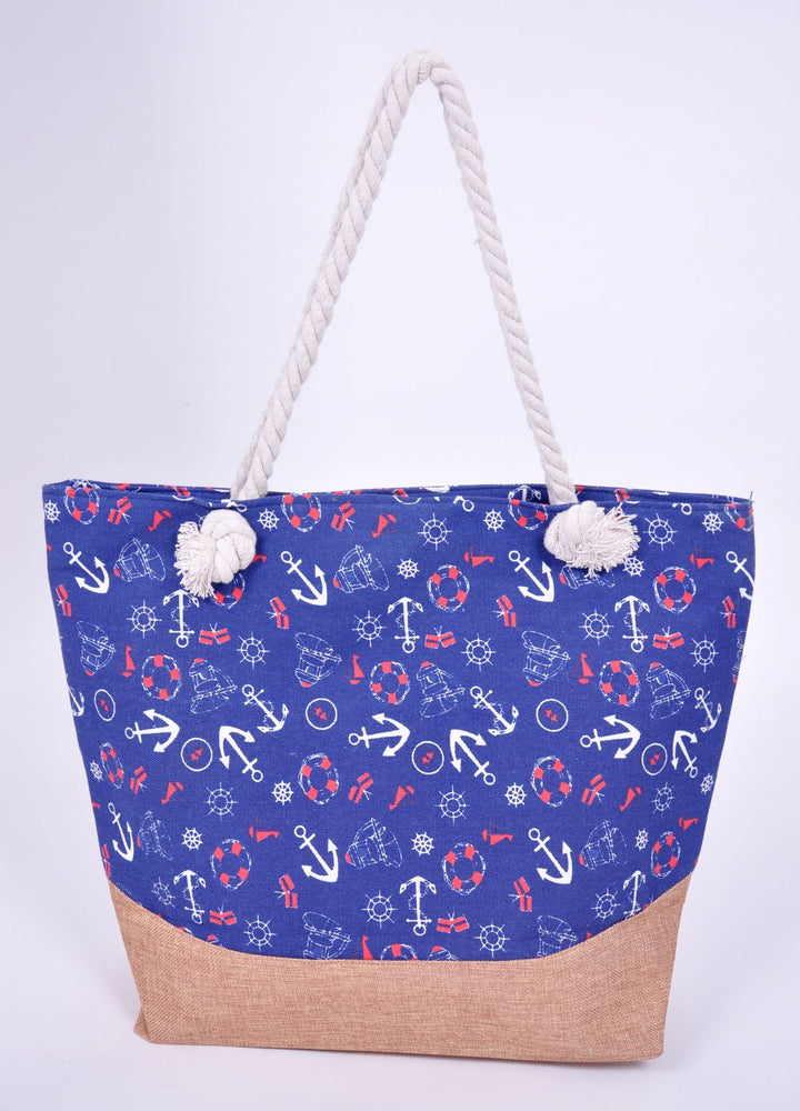 Large Maritime Beach Bag with Sturdy Rope Handles Bowlift