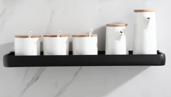 ALUMAX – Black Aluminum Corner Shelf without Drilling Bowlift
