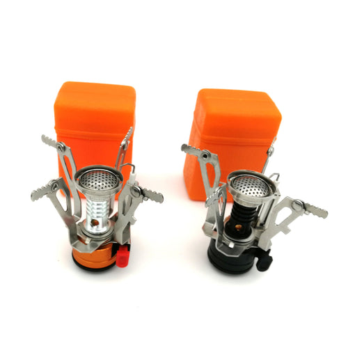 ultralight folding backpacking gas stove with windproof burner and protective case Bowlift