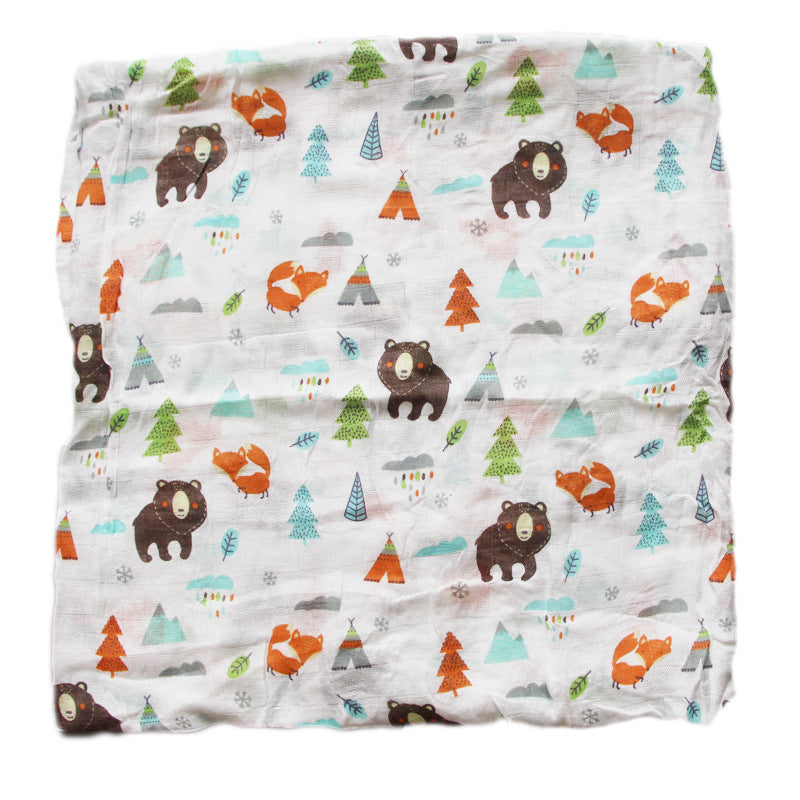 Organic Cotton Dinosaur Print Muslin Swaddle Bowlift