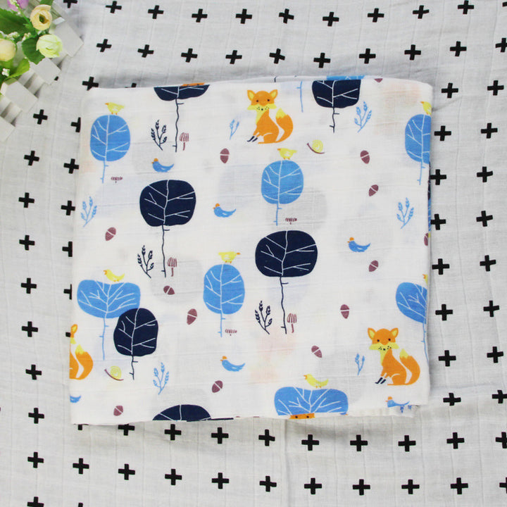 Cotton Muslin Baby Blanket with Heart Pattern Bowlift