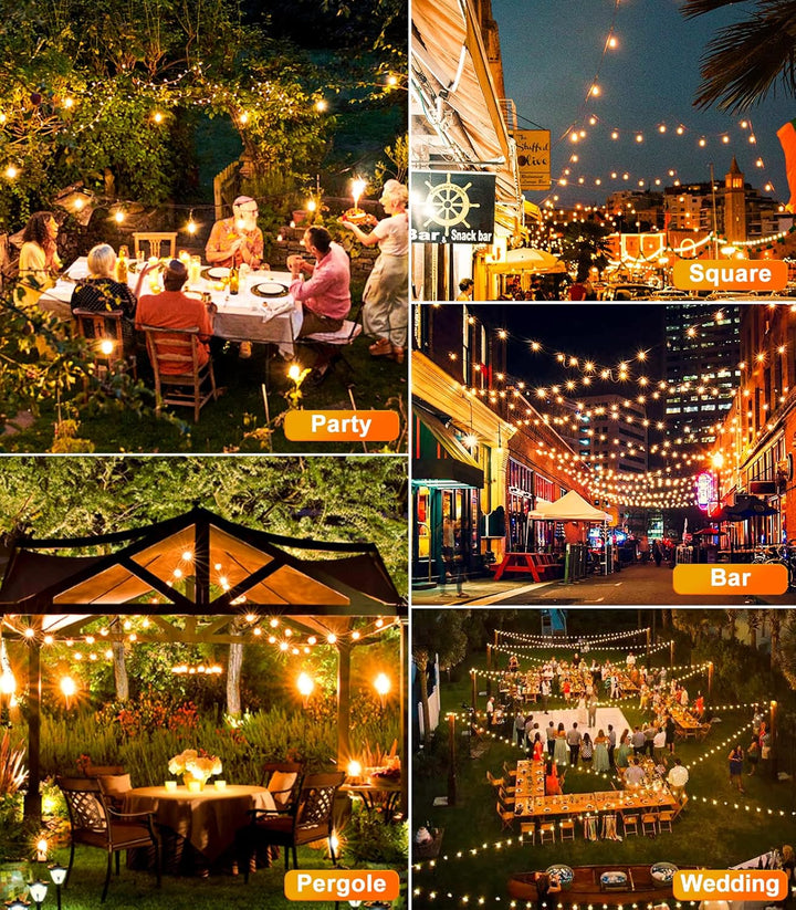 BowLift | LumiSolar | Solar String Lights G40 – Weatherproof & Energy Saving