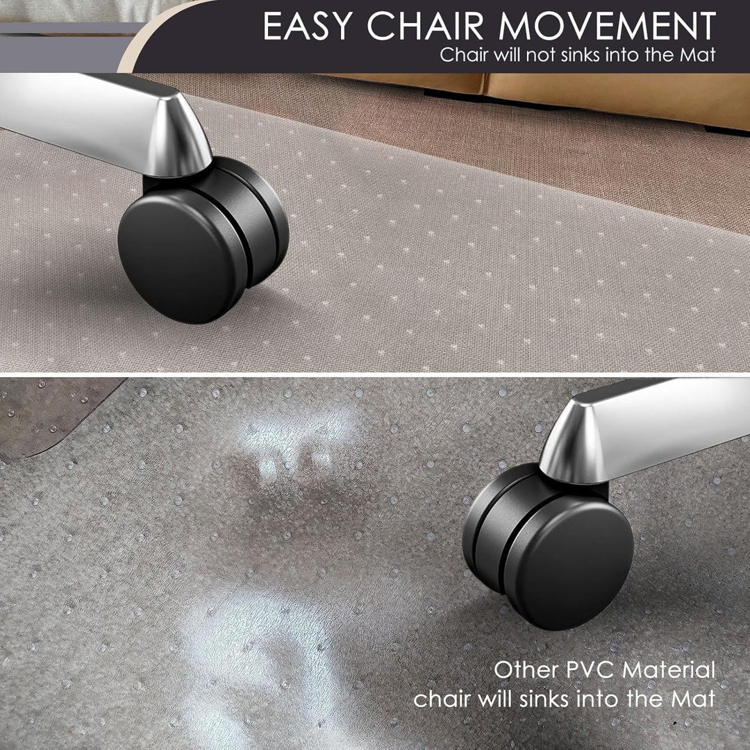BowLift | Clear PVC Office Chair Mat for Low-Pile Carpet Floors – 120×90 cm Protector – Myrida