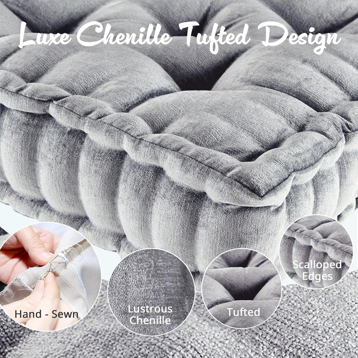 ZenComfort - Luxe Chenille Meditatiekussen voor de Vloer Bowlift
