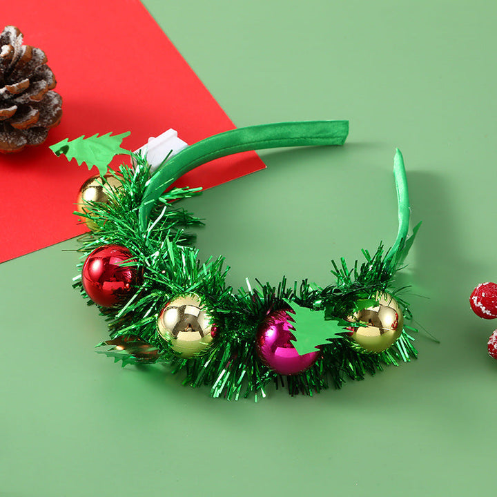 BowLift | IPC Christmas Hair Band Glowing Headband Xmas Tree Snowflake Hair Band Deer Horn Light Flashing Headwear Merry Christmas Gift