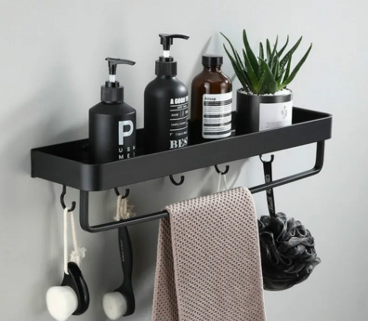 ALUMAX – Black Aluminum Corner Shelf without Drilling Bowlift