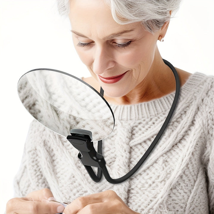 BowLift | Hands-Free Magnifying Glass with Neck Strap - 5X Magnification for Reading