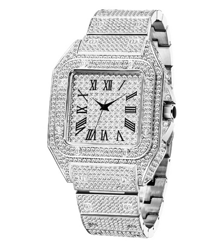 BowLift | MISSFOX Ice Out Square Watch for Men