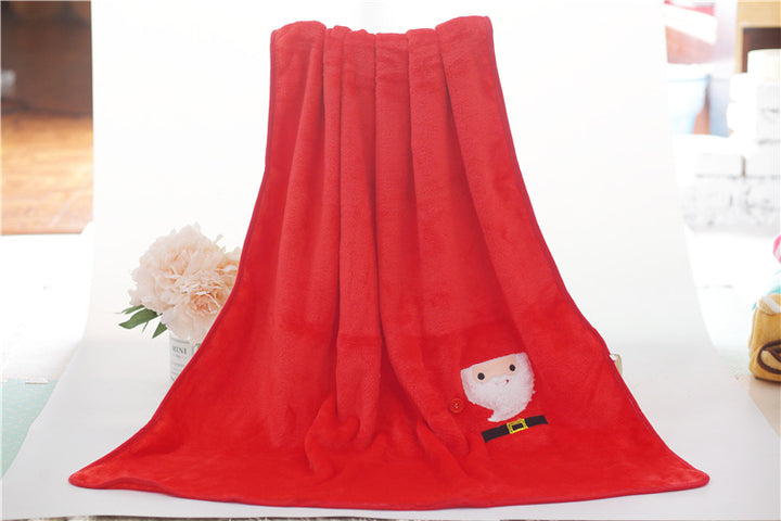 Cartoon Double Sided Flannel Christmas Blanket