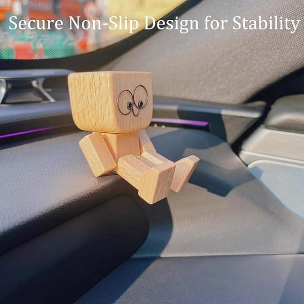 BowLift | Handmade Wooden Sway Figure | Motion Bobble Ornament | Desk & Car Decoration