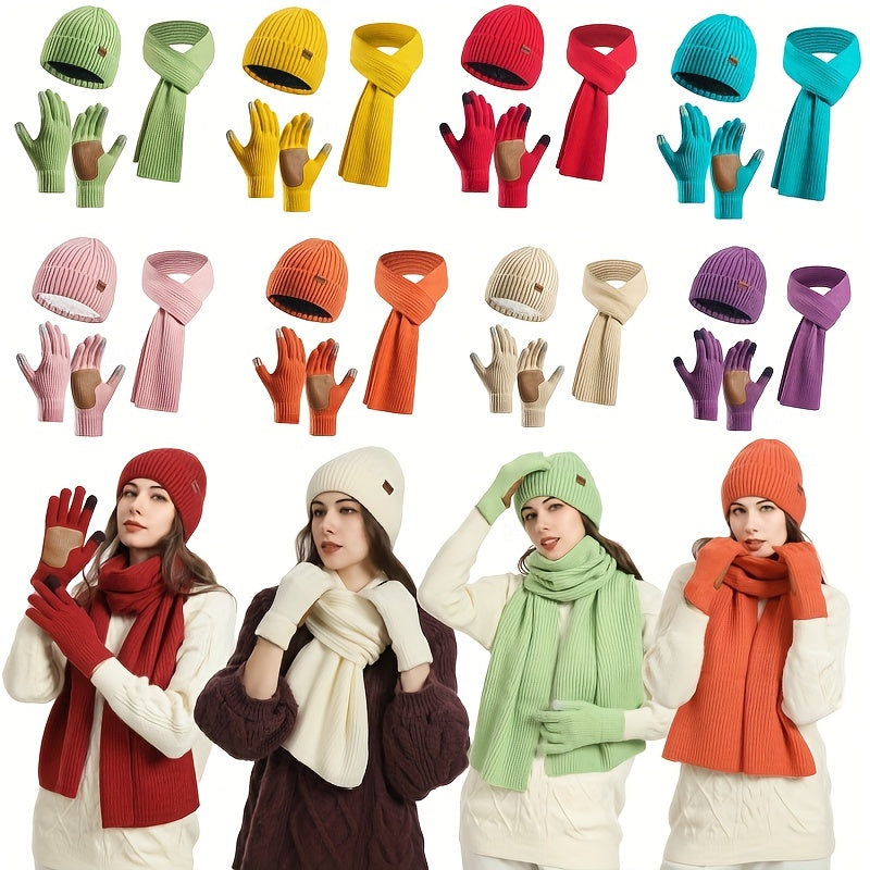 BowLift | Winter Comfort Set – Knitted Beanie, Scarf and Gloves for Unisex