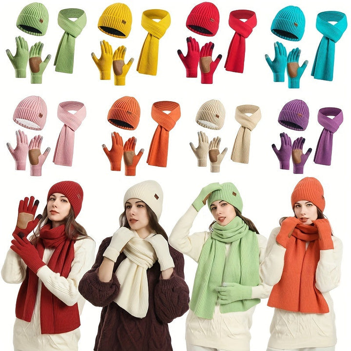 BowLift | Winter Comfort Set – Knitted Beanie, Scarf and Gloves for Unisex