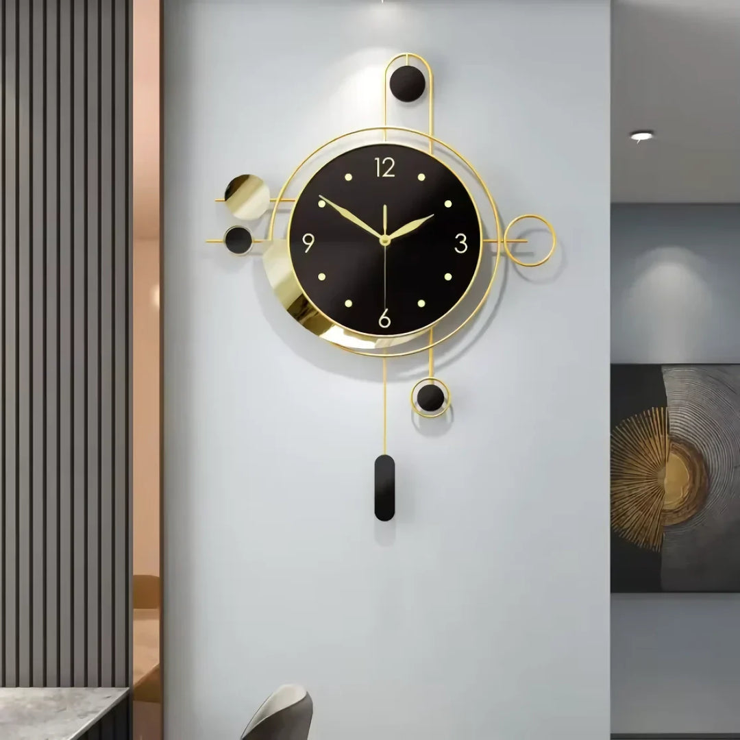 BowLift | Art Deco Gold and Black Wall Clock
