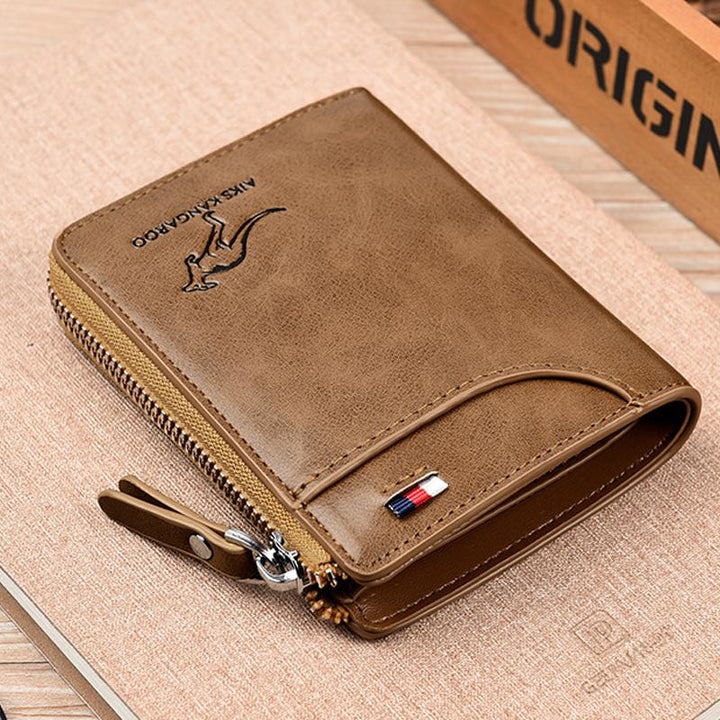 BowLift | Men Wallet Zipper Genuine Leather Purse ( RFID PROTECTED )