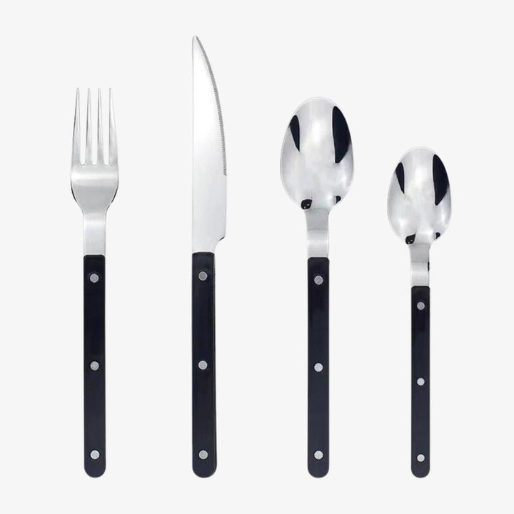 BowLift | 24-Piece Stainless Steel Cutlery Set with Engraved Design - BistroLine