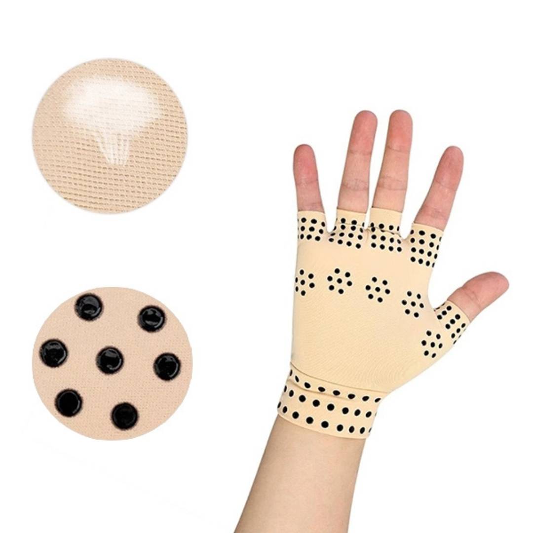 ThermaFlex Fingerless Arthritis Gloves | Magnetic Compression Gloves for Arthritis Pain Relief - Improved Circulation - Reduced Swelling Bowlift