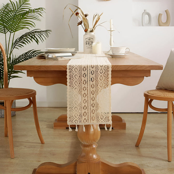 BowLift | Rustic Crochet Bloom Table Runner