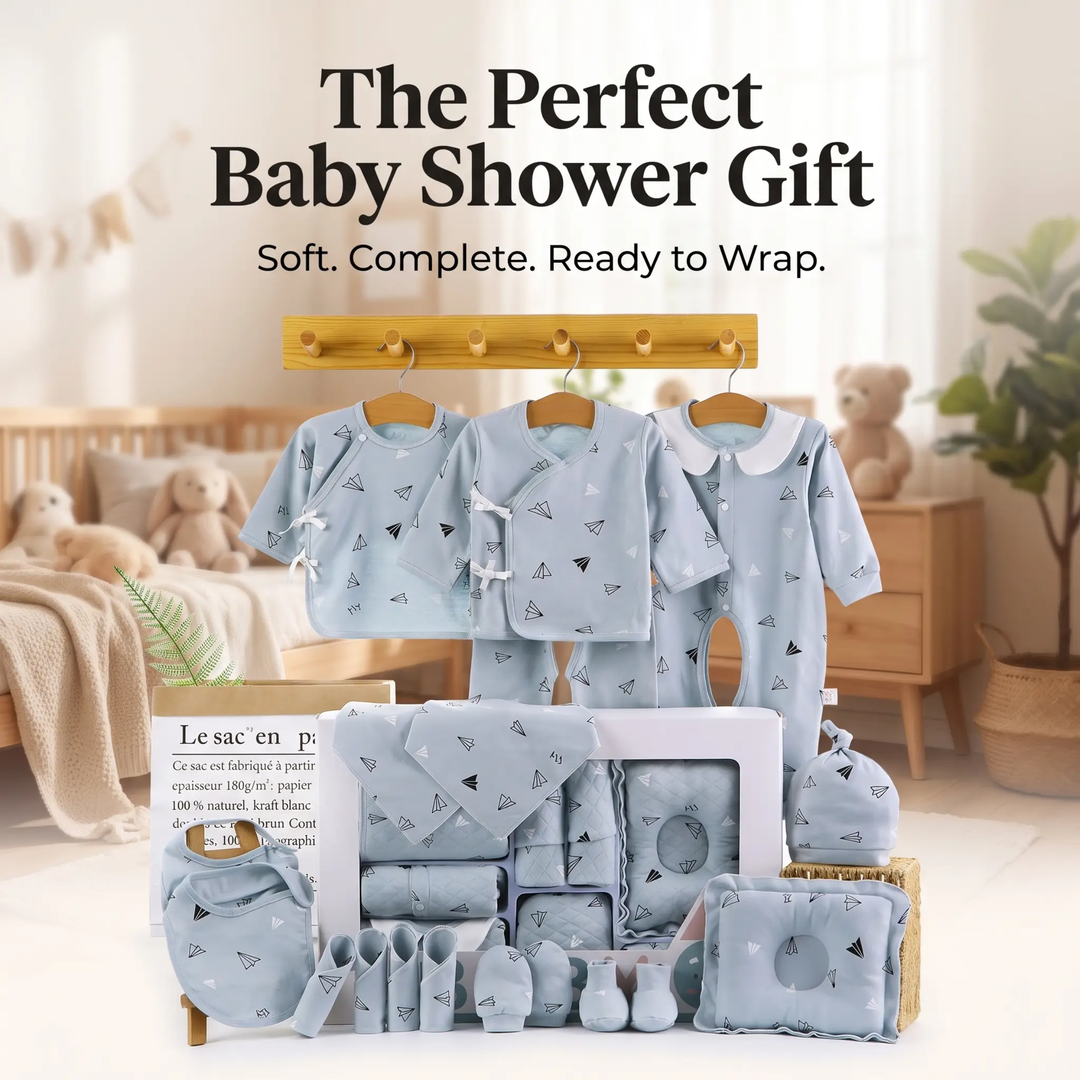 Cotton Baby Gift Set for Newborns, 18- or 22-Piece Set