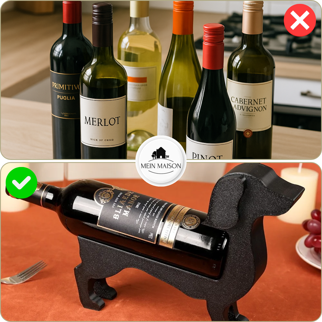 BowLift | Wine Bottle Holder Dachshund CorkHound | Original Design | Sturdy & Decorative | For 375–500 ml