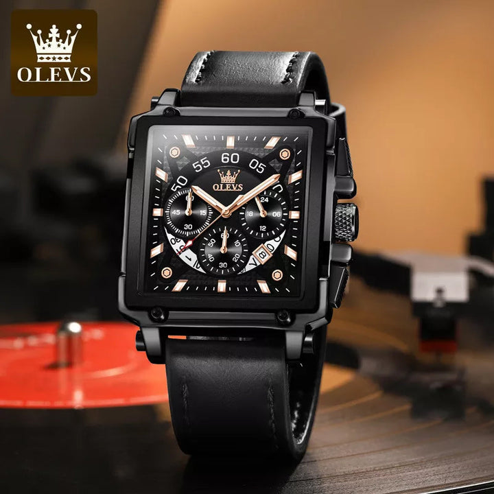 Olevs® Luminous Luxury Square Business Automatic Mechanical Watch | Bowlift