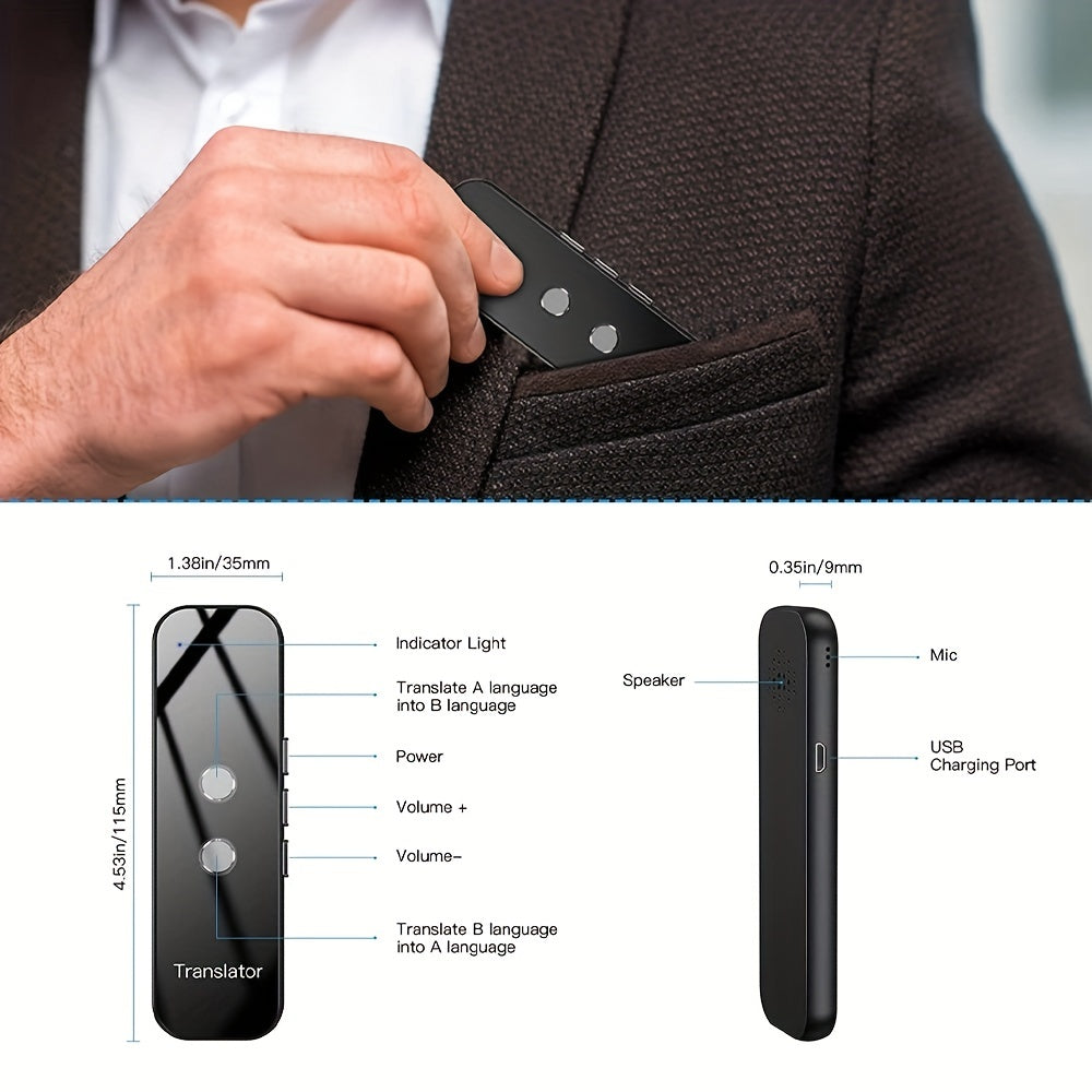 BowLift | Portable Two-Way Language Translator with Built-In Wi-Fi and Rechargeable USB Battery - Compact Travel Device for Effortless Communication