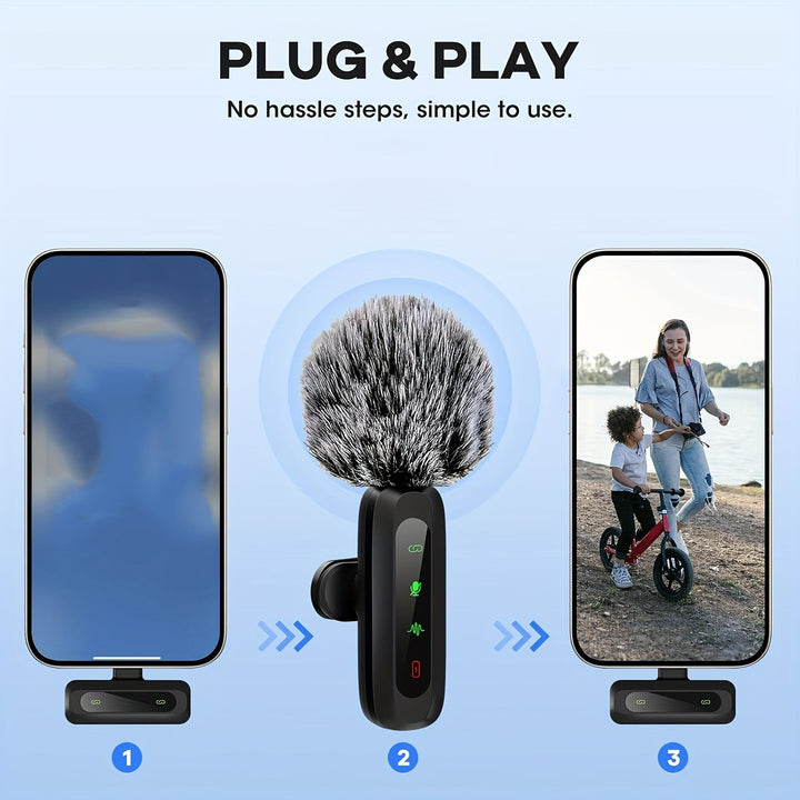 BowLift | SoundSnap Wireless Clip Microphone – USB-C Microphone for Smartphone and Tablet