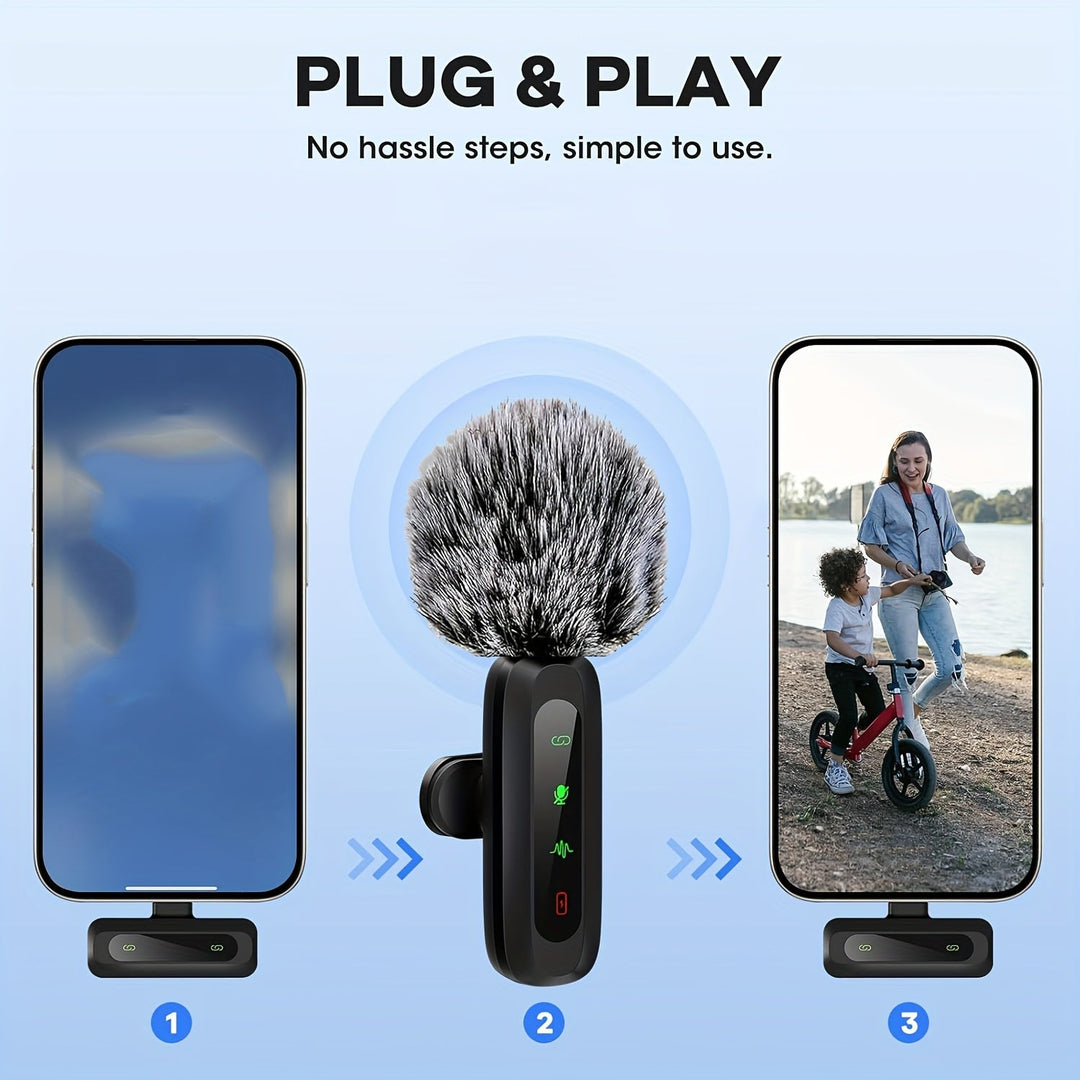 BowLift | Wireless Lavalier Microphone with USB-C Connection for Smartphones and Tablets – Compact Design, Ideal for Podcasts and Vlogs