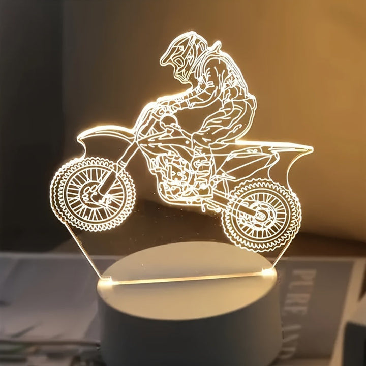 MotoLamp - 3D LED Night Lamp Motocross Theme Bowlift