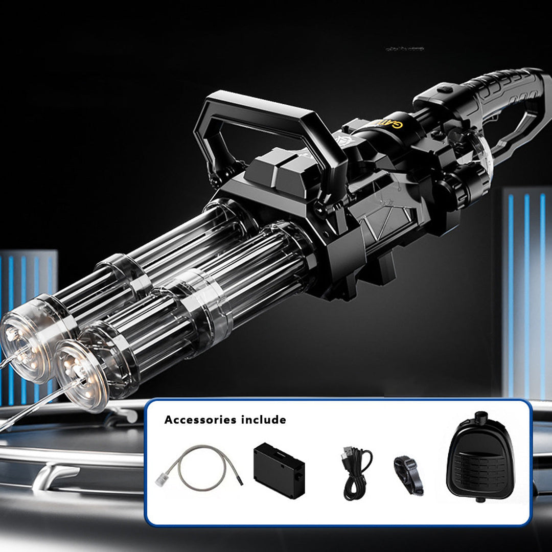 BowLift | High Speed Shooting Dual Muzzle Gatling Water Gun Backpack (muzzle LED)
