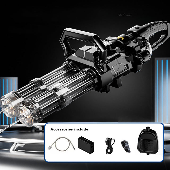 BowLift | High Speed Shooting Dual Muzzle Gatling Water Gun Backpack (muzzle LED)