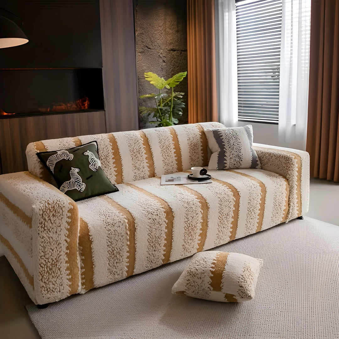 Plush sofa cover (2 pieces) – Soft, warm and decorative | Protects your sofa stylishly | Bowlift
