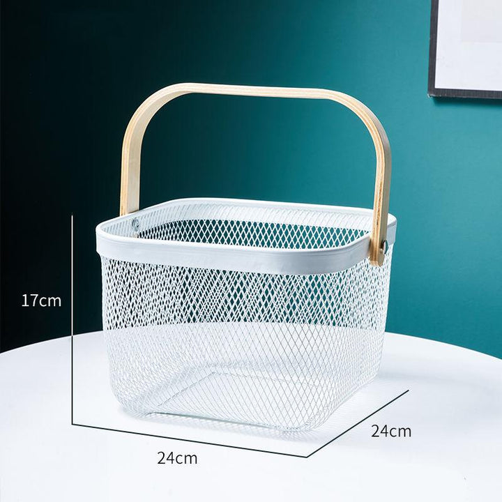 BowLift | Iron Art Fruit Basket with Bamboo Handle