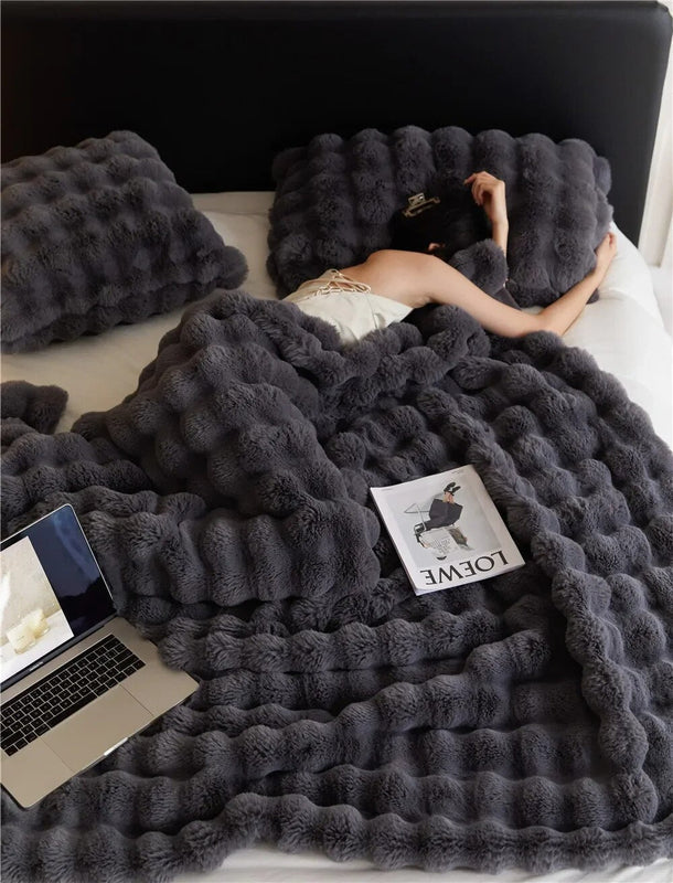 BowLift | SnuggleSoft Plush Blanket | Reversible | Year-round Warmth | Fleece