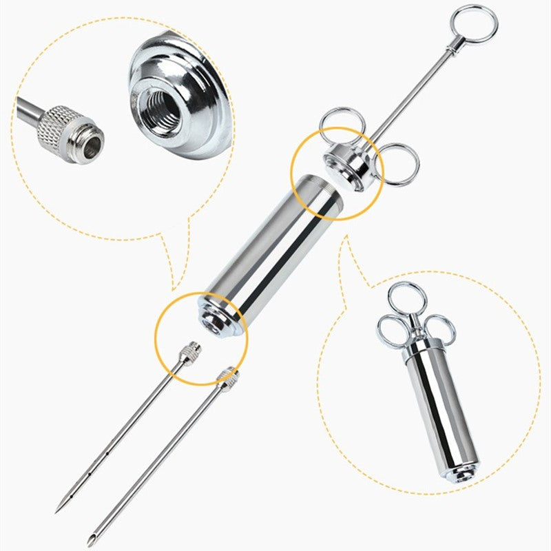 BowLift | Stainless Steel Meat Marinade Injector, with 3 Needles, for Meats, Turkey, Brisket