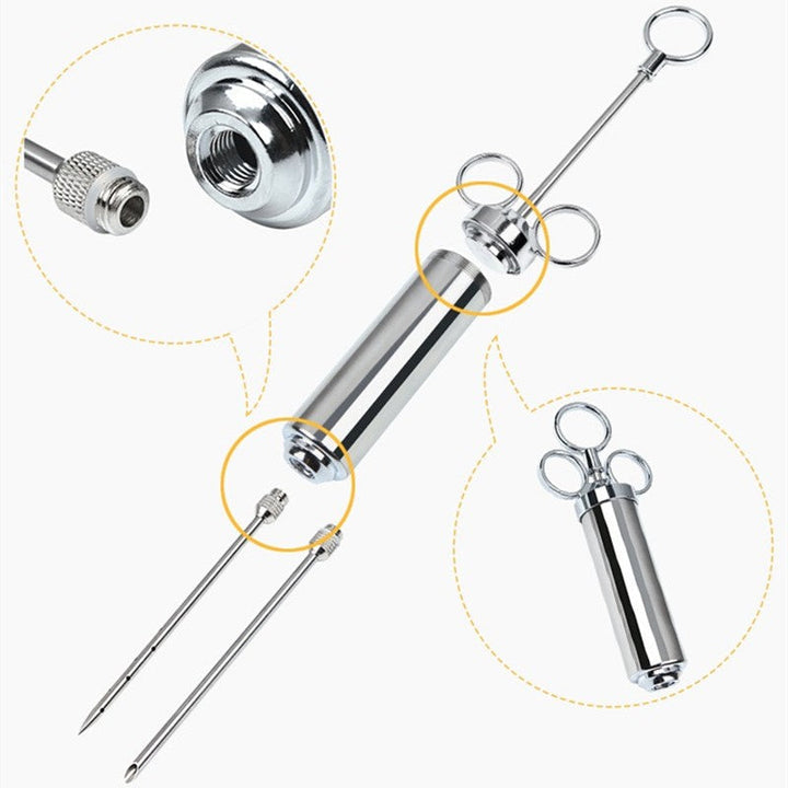 BowLift | Stainless Steel Meat Marinade Injector, with 3 Needles, for Meats, Turkey, Brisket