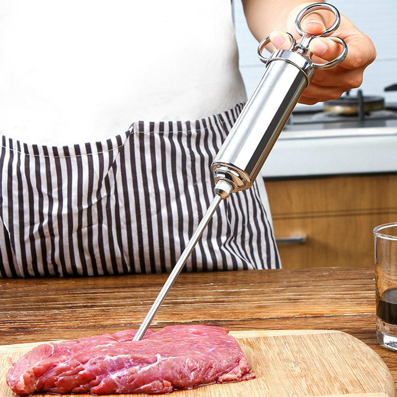 BowLift | Stainless Steel Meat Marinade Injector, with 3 Needles, for Meats, Turkey, Brisket
