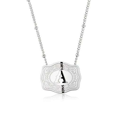 BowLift | Dainty Belt Buckle Letter Initial Necklaces