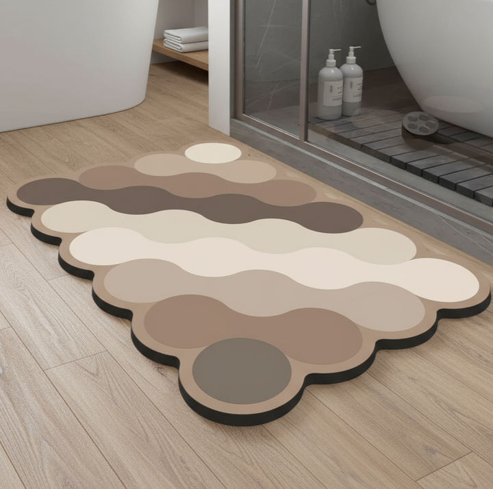 BowLift | Luxury Diatomite Bathroom Mat Beige | Non-Slip Shower Mat