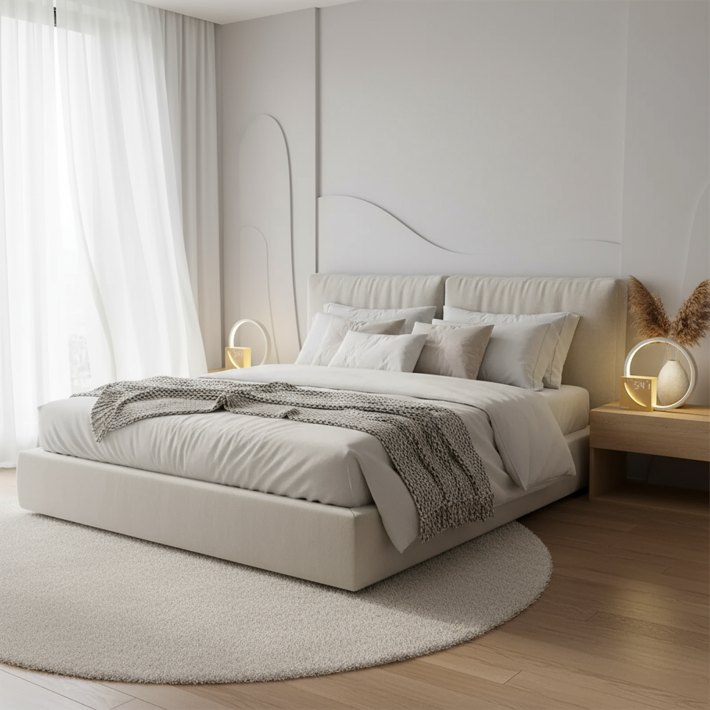 BowLift | Elegant Touch Control Light Alarm Clock – Wood Design