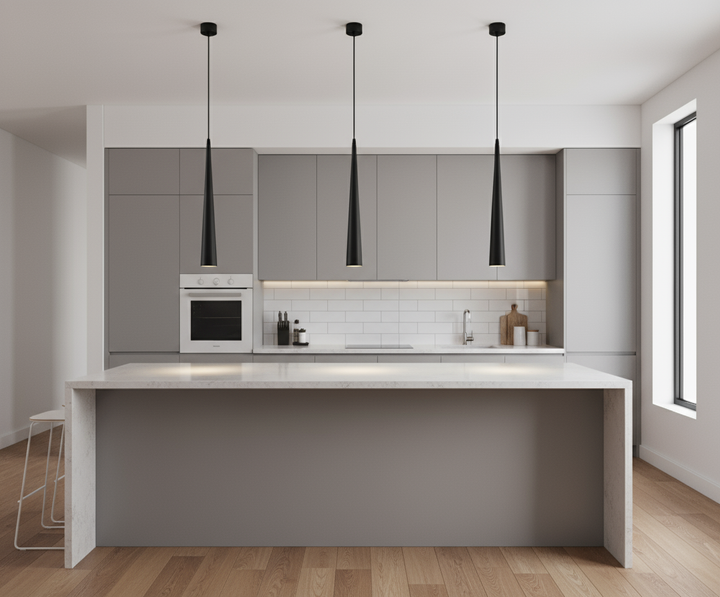 BowLift | Modern LED pendant lamp – Dimmable aluminum cone