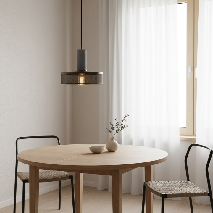 BowLift | Betono_C | Industrial LED pendant light – Concrete & Iron