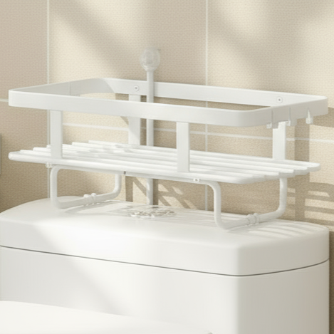 BowLift | AboveRack | Bathroom Shelf Black No Drilling Narrow
