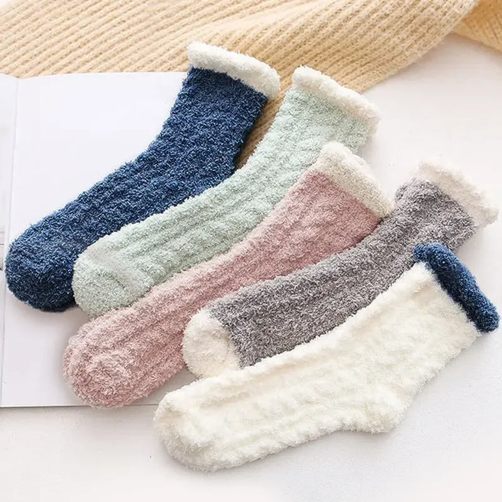 BowLift | Winter Socks FrostStep | With Fleece Lining | 5-Pack | Solid Color | Size EU 34–40