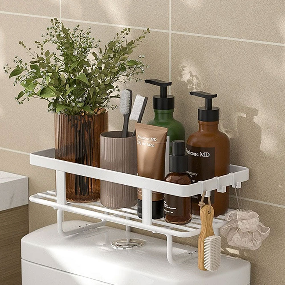 BowLift | AboveRack | Bathroom Shelf Black No Drilling Narrow